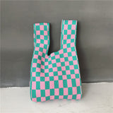 Designer Plaid Woven Shoulder Bag Tote Chic