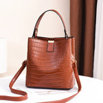 Yogodlns Retro Alligator Bucket Bags for Women  Clean Vanilla Store