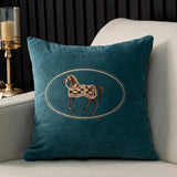 American Hand-Embroidered Horse Cushion Cover 45cm