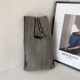 Designer Plaid Woven Shoulder Bag Tote Chic