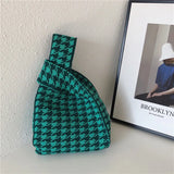 Designer Plaid Woven Shoulder Bag Tote Chic
