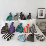 Designer Plaid Woven Shoulder Bag Tote Chic