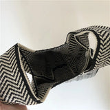 Designer Plaid Woven Shoulder Bag Tote Chic