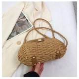 Woven Elegant Straw Woven Bag Solid Color Crossbody Bag