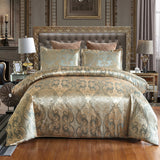 Floral Jacquard Satin Duvet Cover Set, 3 Piece