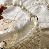 Pearl Handle Mini Bucket Bag for Women 2023