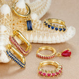 3PCS Water Drop Pendant Hoop Earrings Set for Women