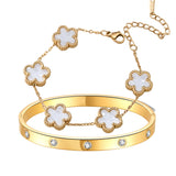 2pcs Sparkle Stainless Steel Bracelets for Women