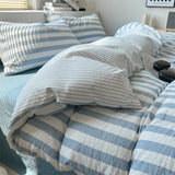 Washed Cotton Crepe Striped Quilt Set with Pillowcases 3-4