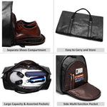 Geestock Large Capacity PU Suit Travel Bag With Pouch  Clean Vanilla Store