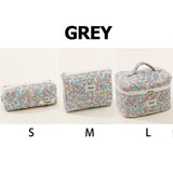 Cute Quilted Cotton Makeup Bag for Women  Clean Vanilla Store