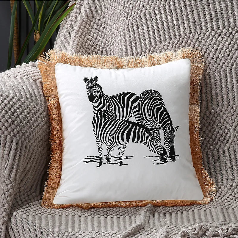 Horse Throw Pillow Cushion Cover - Palace Pattern 45x45cm 30x50cm