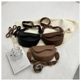 Small Leather Saddle Armpit Bags for Women Summer