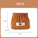 Corduroy Elastic Storage Bag for Women - Large Capacity