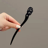 New Women Fashion Simple Black Wood Hairpin