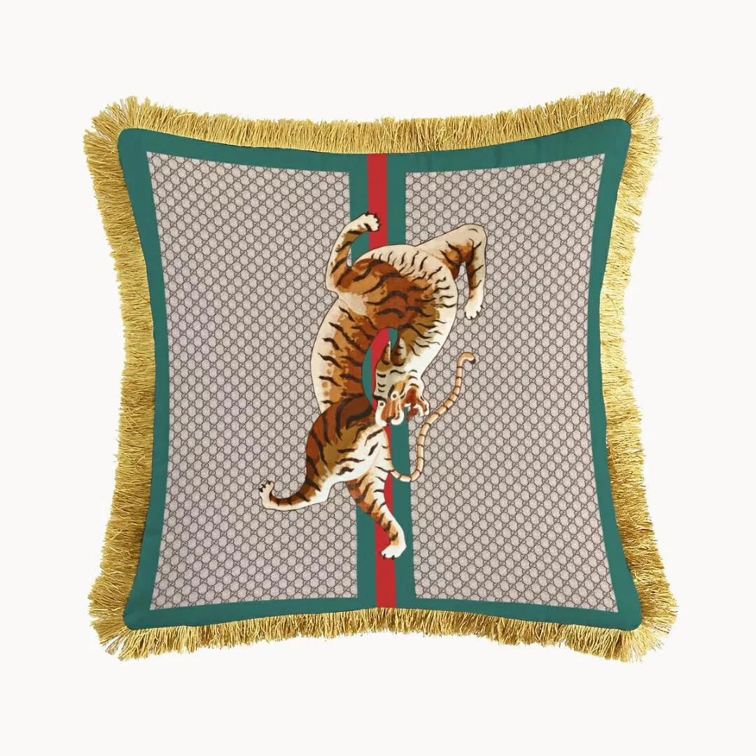 Luxury Tiger Printing Velvet Pillowcase 45x45cm