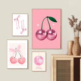 Trendy Watercolor Pink Bows Poster Art Decor  Clean Vanilla Store