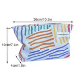 Colorful Stripes Corduroy Cosmetic Bag Portable Travel