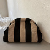 Simple Style Striped Clutch Bag, Lightweight Purse