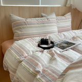 Korean Cotton Pink Stripes Duvet Cover 150x200 Size