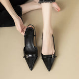 2024 New Summer Red Patent Leather Mid-Heel Sandals