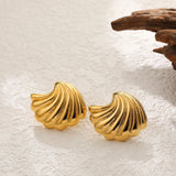 Vintage Gold Plated Snail Shell Earrings for Women
