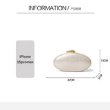 Luxury Ivory Pearl Egg Shape Clutch Bag for Parties
