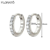 925 Silver Needle Crystal 9mm Small Hoop Earrings