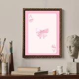 Trendy Watercolor Pink Bows Poster Art Decor  Clean Vanilla Store