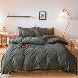 Black White Small Checks Printed Bed Set - 4 Pcs