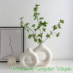 Imitation Ceramic Pure White Vase Donut Design  Clean Vanilla Store