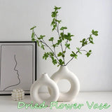 Imitation Ceramic Pure White Vase Donut Design  Clean Vanilla Store
