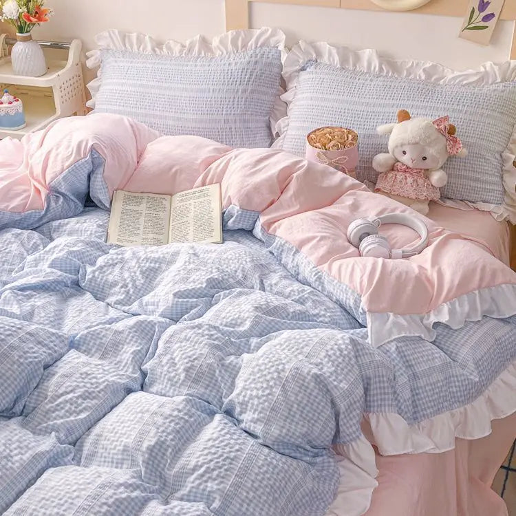 Ins Princess Style Ruffle Bedding Set 4pcs