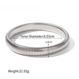 Stainless Steel Texture Flex Cuff Bracelet Women Gifts