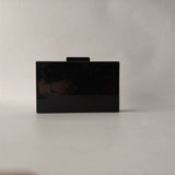 White Marble Black Striped Acrylic Box Clutch Handbag