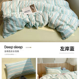 Korean Cotton Pink Stripes Duvet Cover 150x200 Size