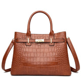 Soft Leather 3-Layer Women Single Shoulder Bag