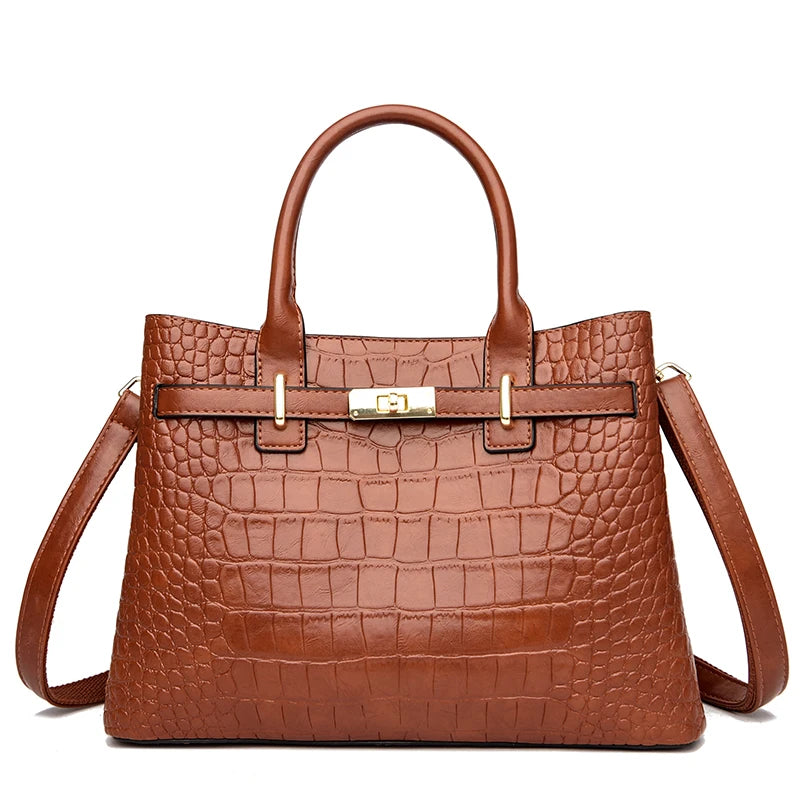 Soft Leather 3-Layer Women Single Shoulder Bag