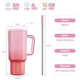 Meoky 40oz Tumbler with Straw, Insulated Car Mug