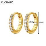 925 Silver Needle Crystal 9mm Small Hoop Earrings