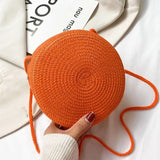 Summer Woven Straw Crossbody Bag for Women