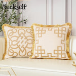 Luxury Gold Velvet Cushion Cover with Tassel  Clean Vanilla Store