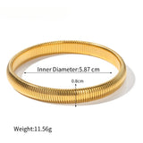 Stainless Steel Texture Flex Cuff Bracelet Women Gifts