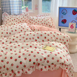 4pcs Floral Korean Lace Duvet Cover Set