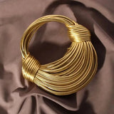 Gold Luxury Handwoven Hobo Evening Clutch Bag