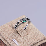 VENTFILLE 925 Sterling Silver Water Droplets Cross Ring