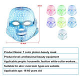 LED Facial Mask Photon Therapy 7 Colours Red Light Face Skin Rejuvenation - Clean Vanilla