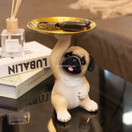 Creative Pug Statue Tray for Keys and Candy  Clean Vanilla Store