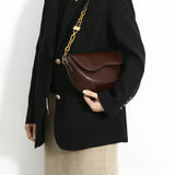 Small Leather Saddle Armpit Bags for Women Summer