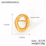 Gold Plated 316L Stainless Steel Big Ring for Women